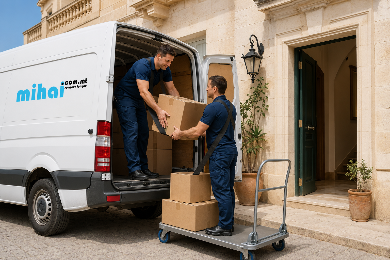 Professional Cargo Taxi loading in Malta