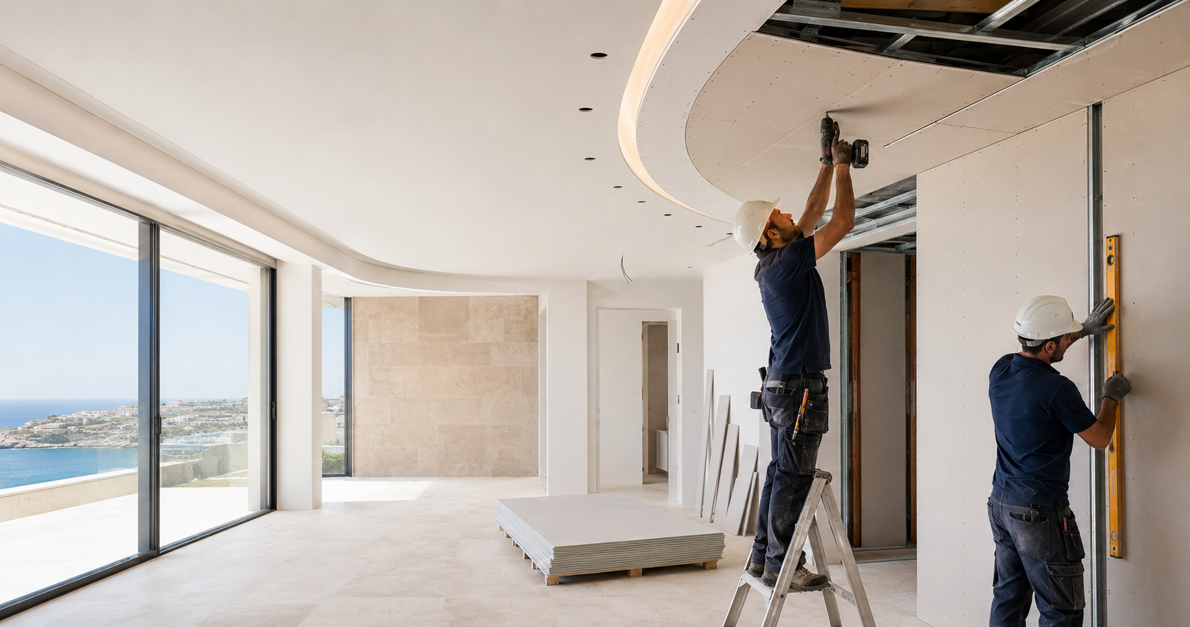 Plasterboard installation and stretched ceilings Malta